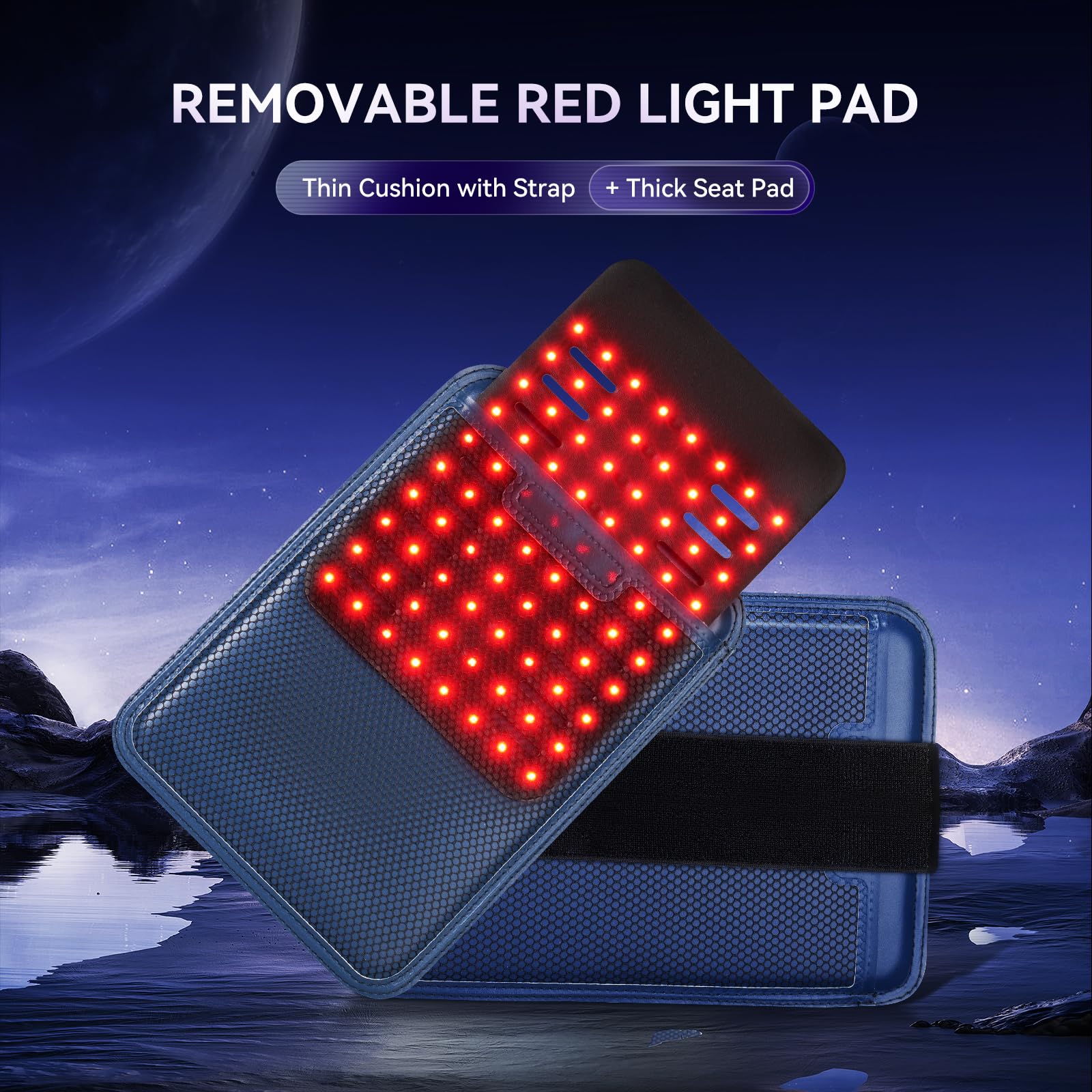 Red Light Therapy Belt for Body, 3 in 1 Detachable Red Light Therapy Pad with 3000mAh Battery, Pulse & Timer, Portable 660nm & 850nm Home Therapy Wrap for HIPS Pain Relief Muscle Recovery
