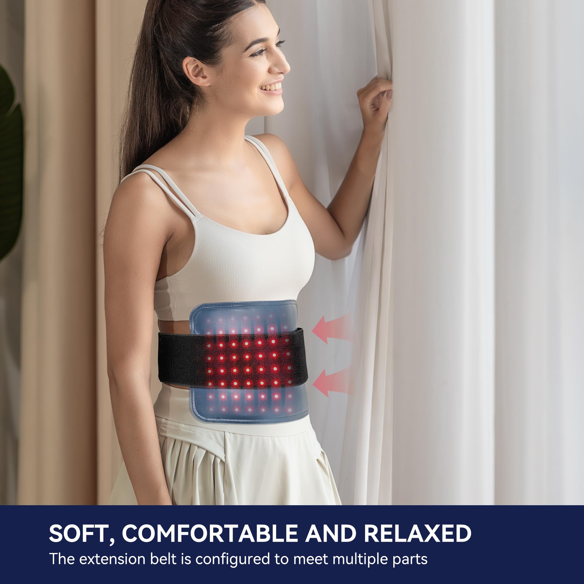 Red Light Therapy Belt for Body, 3 in 1 Detachable Red Light Therapy Pad with 3000mAh Battery, Pulse & Timer, Portable 660nm & 850nm Home Therapy Wrap for HIPS Pain Relief Muscle Recovery