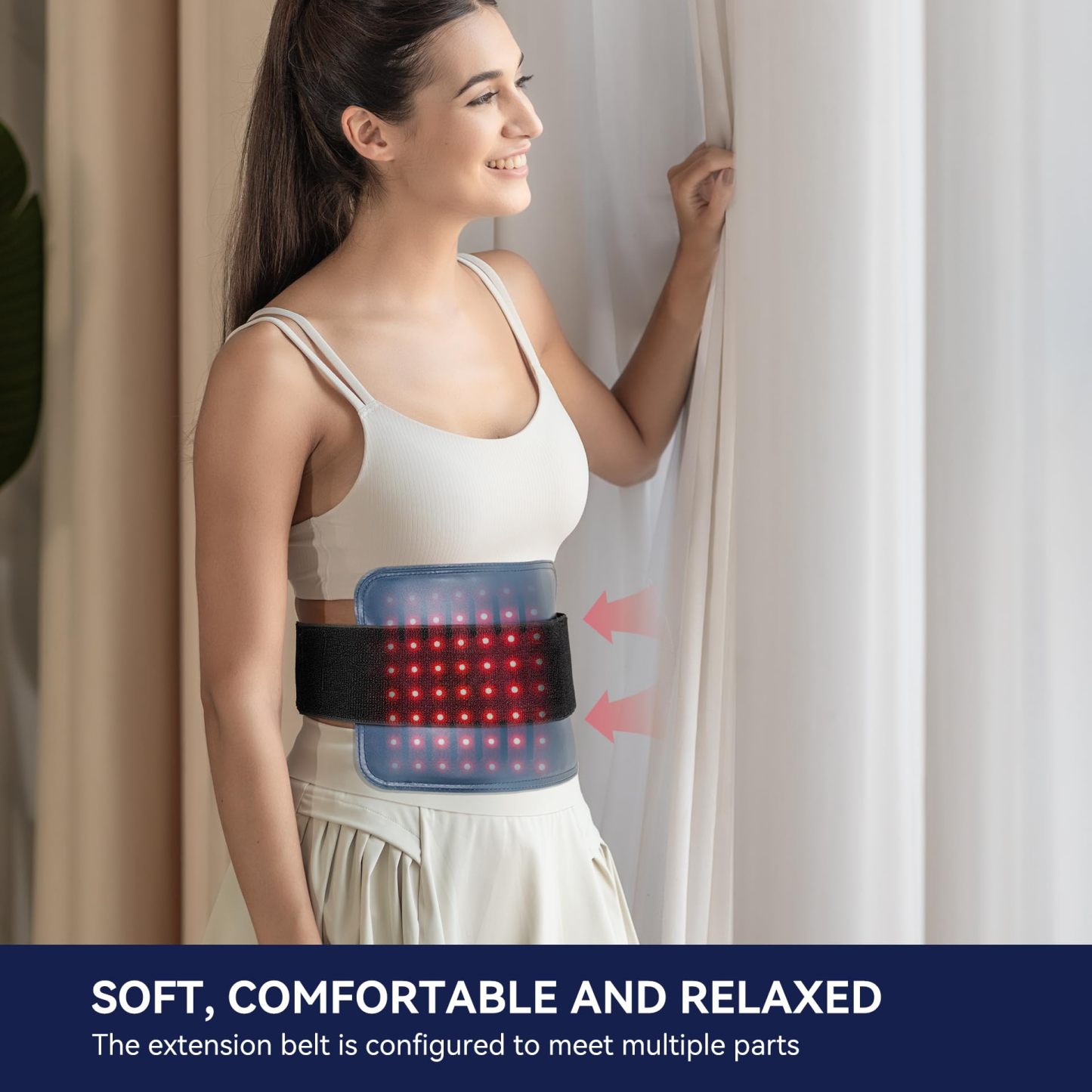 Red Light Therapy Belt for Body, 3 in 1 Detachable Red Light Therapy Pad with 3000mAh Battery, Pulse & Timer, Portable 660nm & 850nm Home Therapy Wrap for HIPS Pain Relief Muscle Recovery