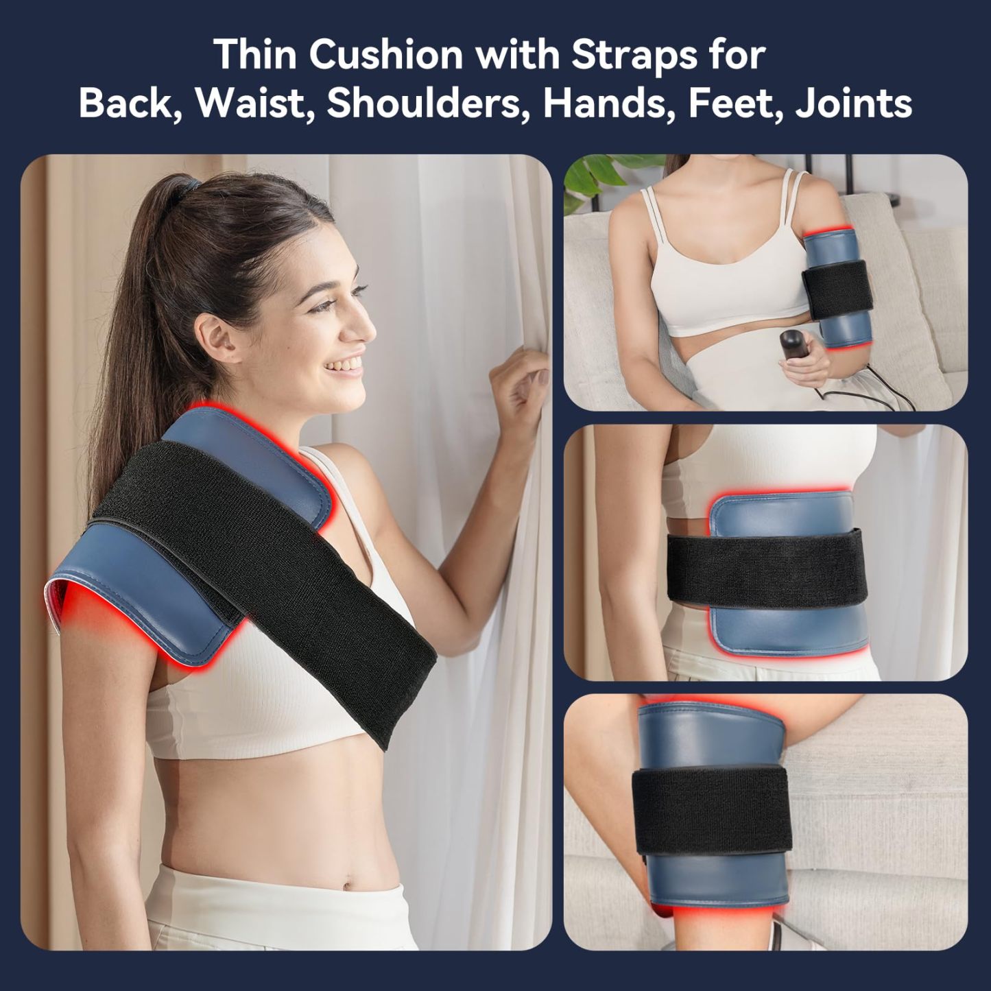 Red Light Therapy Belt for Body, 3 in 1 Detachable Red Light Therapy Pad with 3000mAh Battery, Pulse & Timer, Portable 660nm & 850nm Home Therapy Wrap for HIPS Pain Relief Muscle Recovery