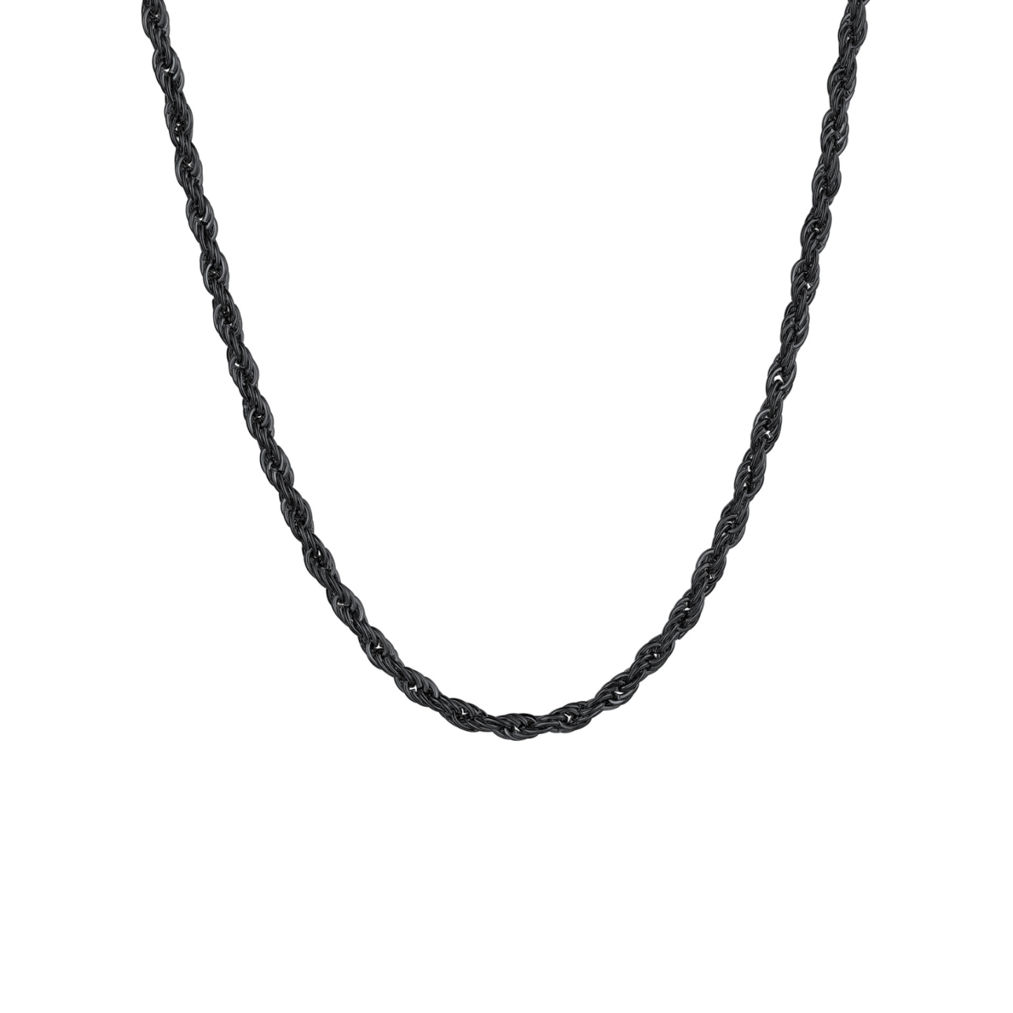 2mm Black Rope Chain for Men