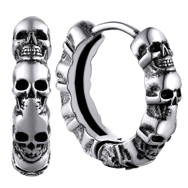 Skull Hoop Earrings for Men Women