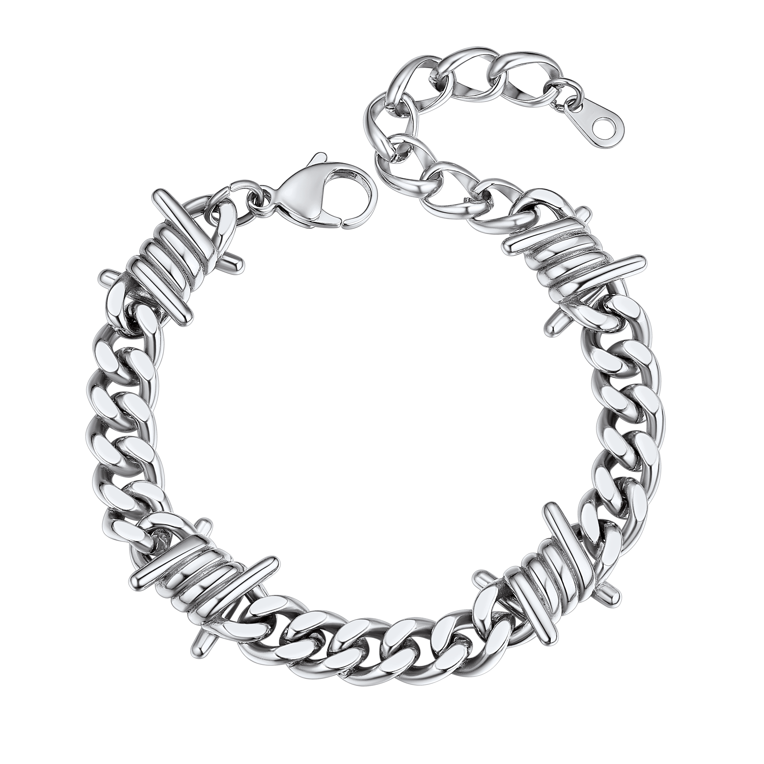 Barbed Wire Bracelet - Stainless Steel Gothic Punk Chain