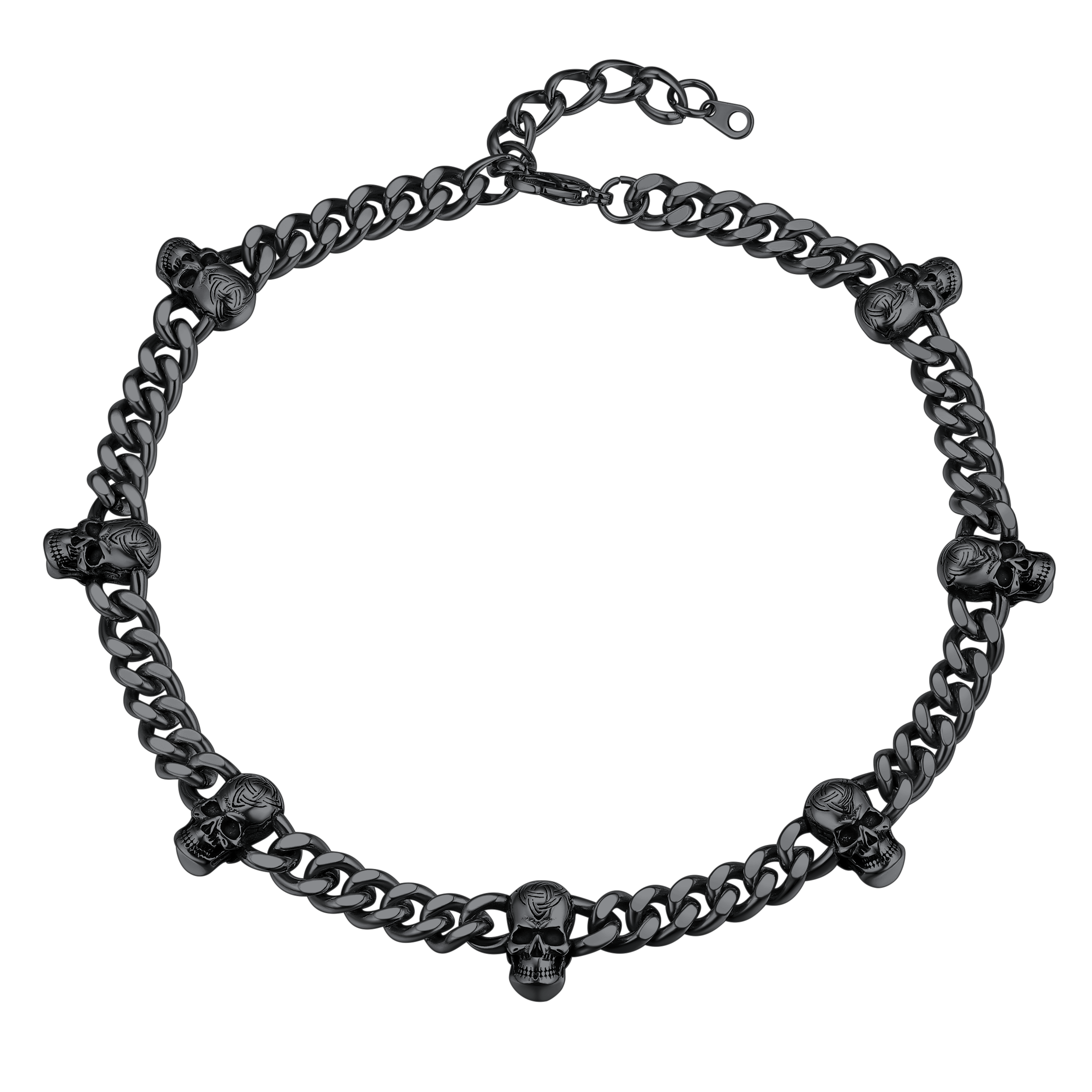 Skull Barbed Wire Cuban Chain 316L Steel