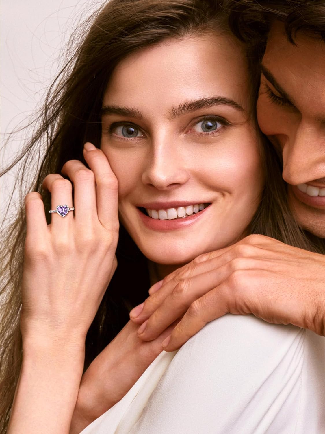 February Amethyst Heart Ring