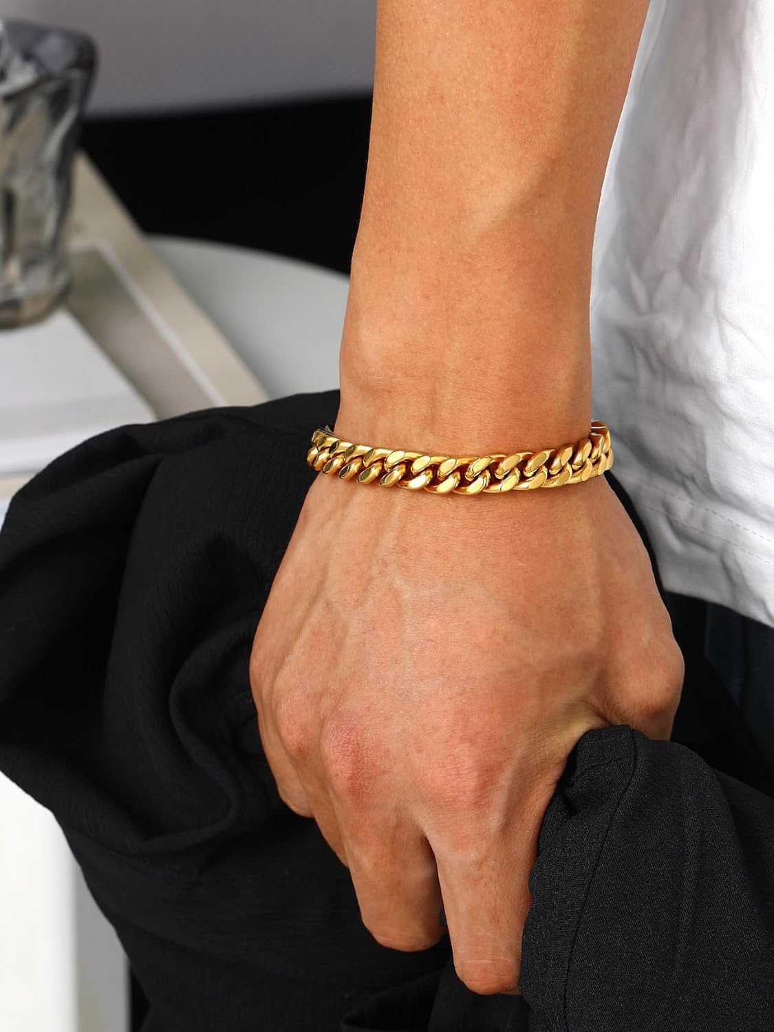 12mm Wide Thick Cuban Link Chain Bracelets