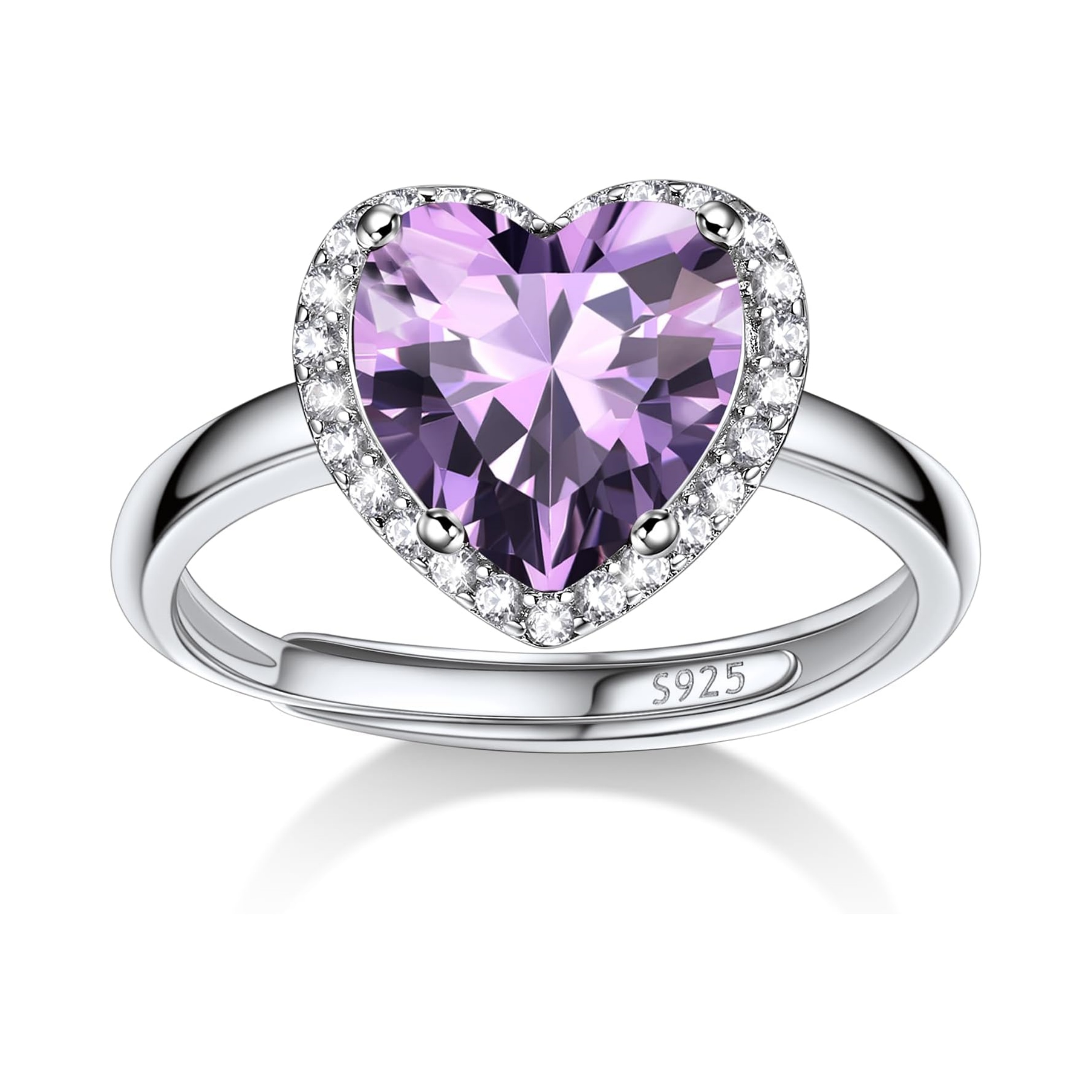 February Amethyst Heart Ring