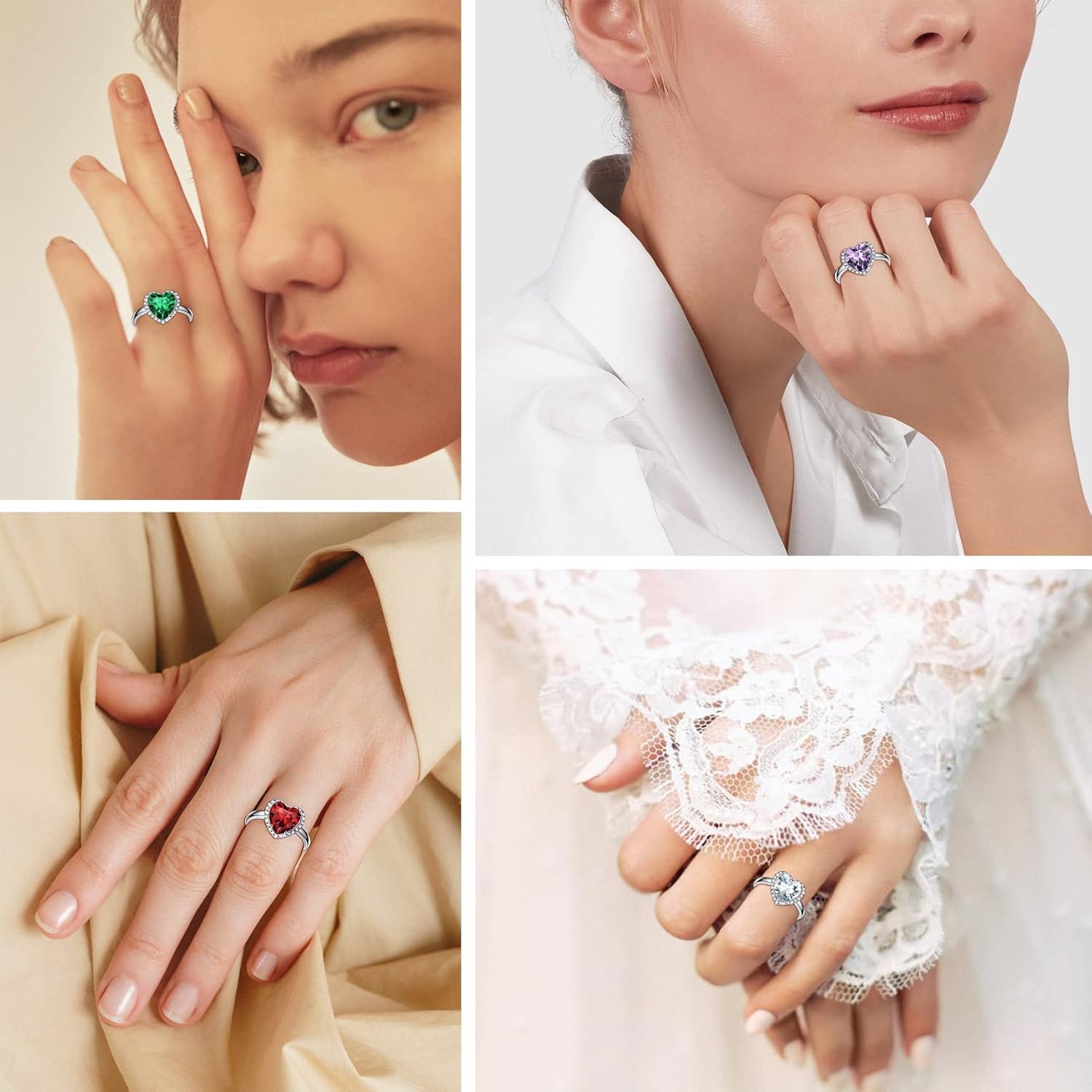 February Amethyst Heart Ring