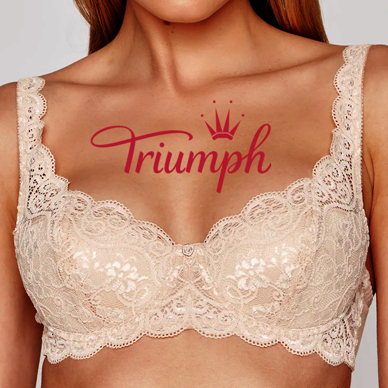 Triumph® Floral Embroidery Lace Comfort Bra Plus Sizes [65A-120H]