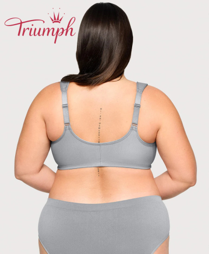 Triumph - (4 sztuki) Biustonosz bawełniany z haftowaną koronką zapinany z przodu