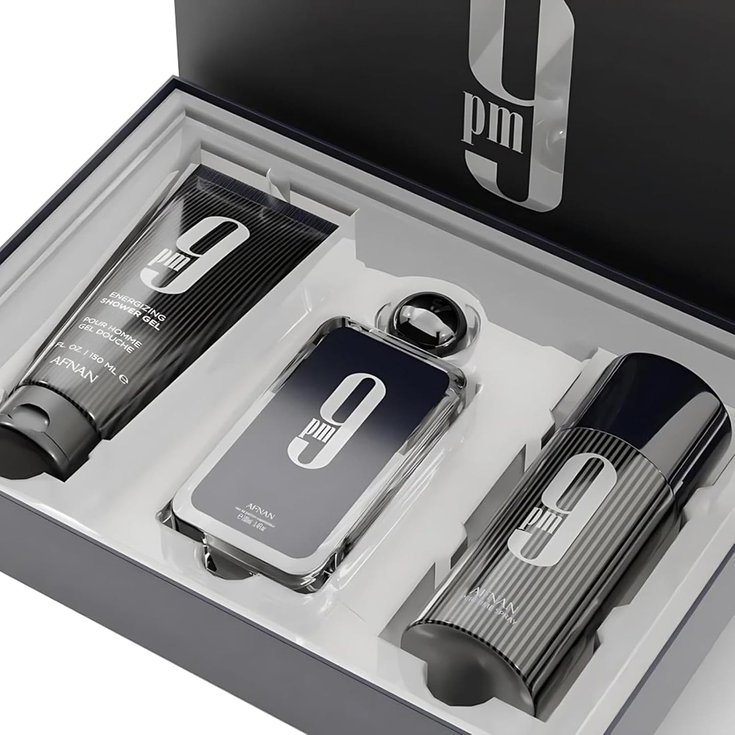 Afnan 9PM Geschenkset – Eau de Parfum – 100ml EDP + 150ml Shower Gel + 150ml Deo