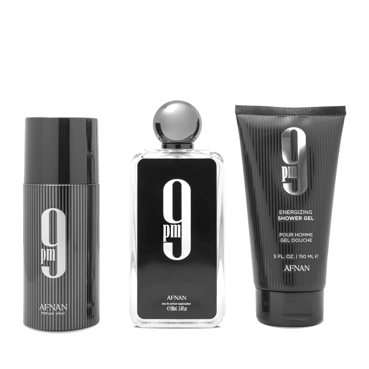 Afnan 9PM Geschenkset – Eau de Parfum – 100ml EDP + 150ml Shower Gel + 150ml Deo
