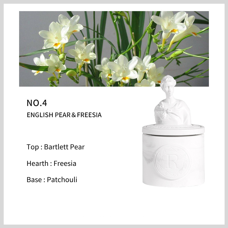 Sculptural Plaster Aroma Cup Candle – Premium Essential Oil Soy Wax Candle, Hand-Poured in Artisanal Statue-Inspired Holder