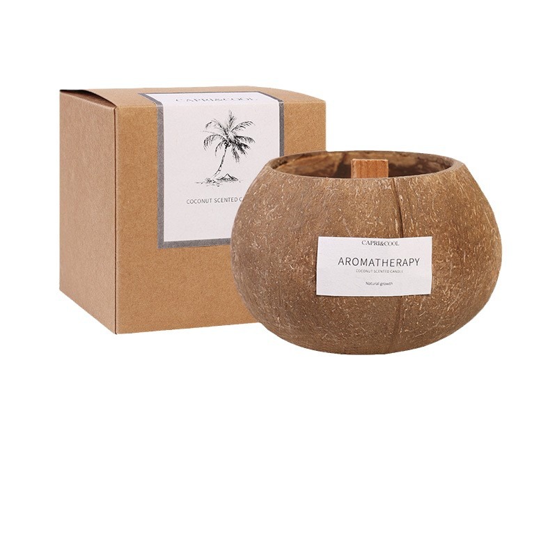 Artisanal Coconut Shell Aromatherapy Candle – Premium Eco-Friendly Scented Candle for Cozy Bedroom, Unique Gifts & Luxurious Ambiance