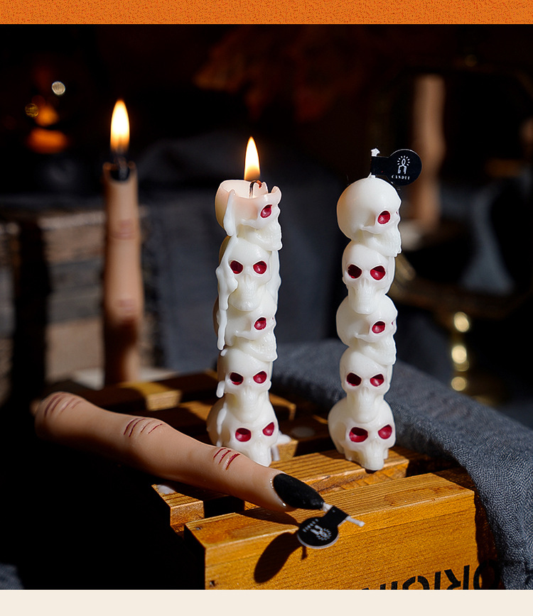 Halloween Hand Pumpkin Skull Scented Candle – Spooky Christmas Gift & Horror Party Decoration