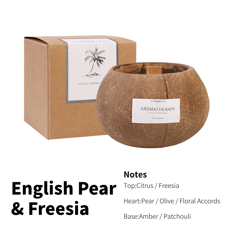 Artisanal Coconut Shell Aromatherapy Candle – Premium Eco-Friendly Scented Candle for Cozy Bedroom, Unique Gifts & Luxurious Ambiance