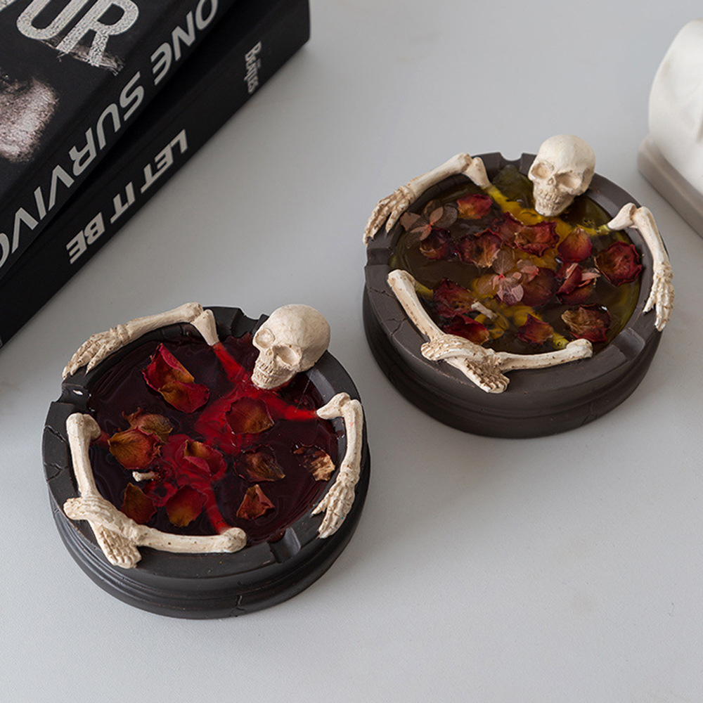 Halloween Bloody Skeleton Scented Candle – Rose Aroma Horror Bath Decor, Spooky Creative Gift for Home & Table