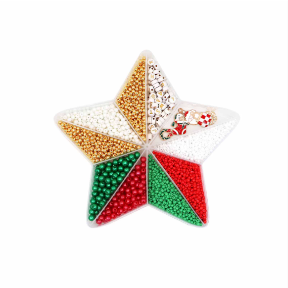 DIY accessories and materials for Christmas bracelets in unusual boxes