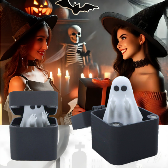 Halloween middle finger box ghost