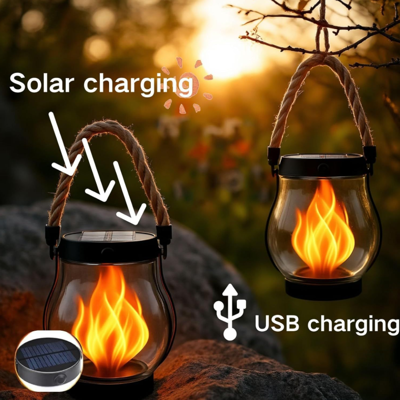 ☀Solar flame lamp