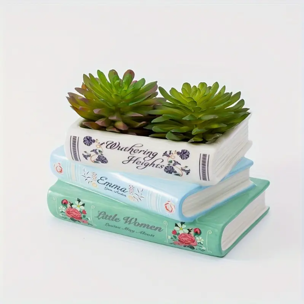 💐Ceramic book flowerpot