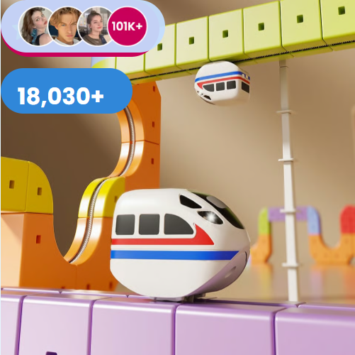 🎁Magnetic attraction small train electric assembly building blocks