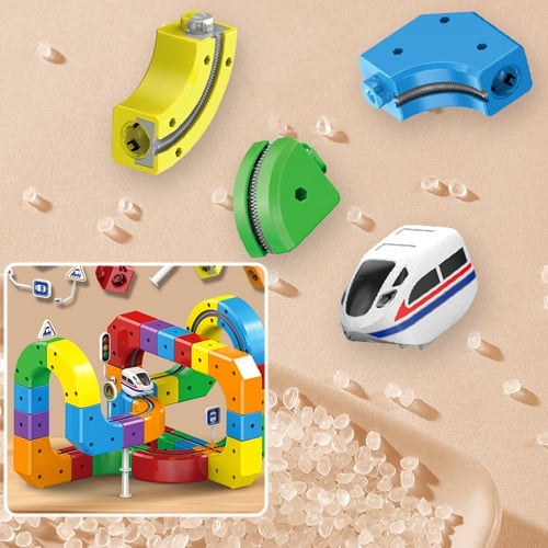 🎁Magnetic attraction small train electric assembly building blocks