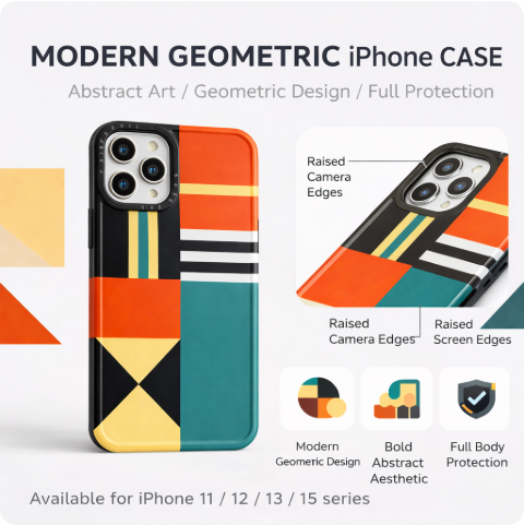 🔶Geometric style phone case