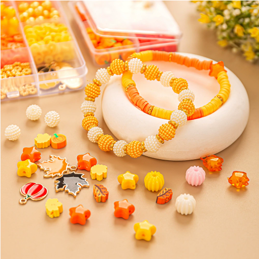Thanksgiving Soft Clay Sheet Set Pumpkin Beads Maple Leaf Bead DIY Accessories