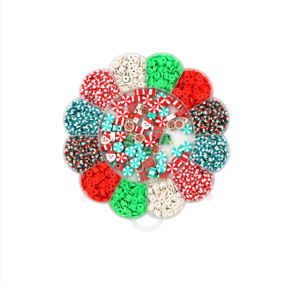 DIY accessories and materials for Christmas bracelets in unusual boxes