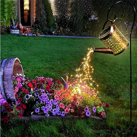 Wrought iron kettle lamp decoration