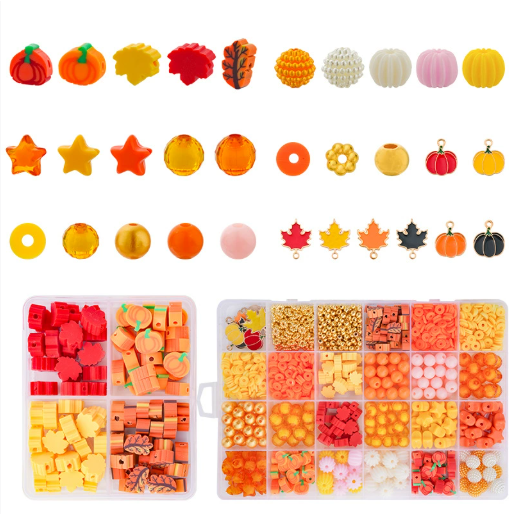 Thanksgiving Soft Clay Sheet Set Pumpkin Beads Maple Leaf Bead DIY Accessories