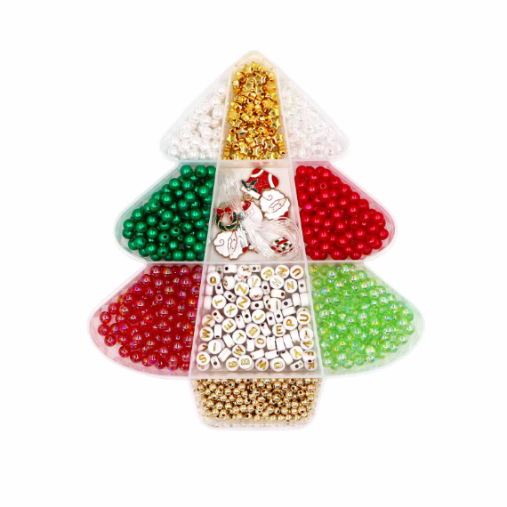 DIY accessories and materials for Christmas bracelets in unusual boxes