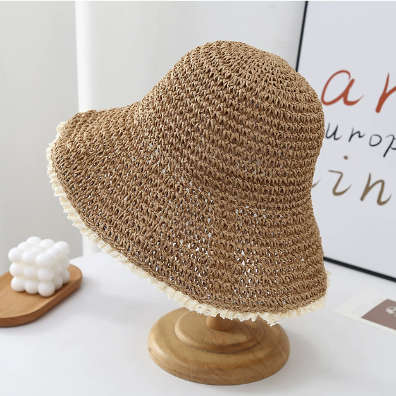 Hand-woven straw sun hat