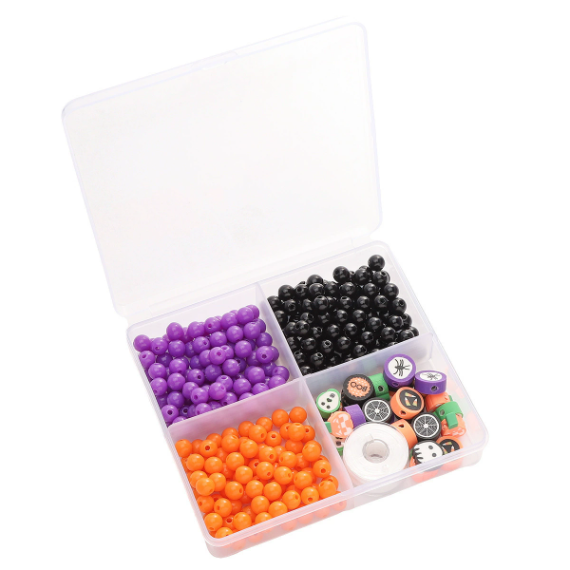 Acrylic Solid Color Round Bead Halloween Set Handmade DIY Beaded Bracelet
