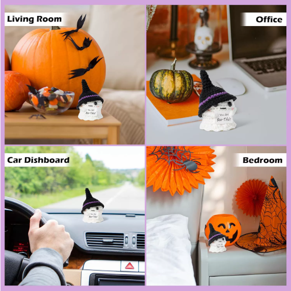 Halloween Ghost Hand-Knitted Doll