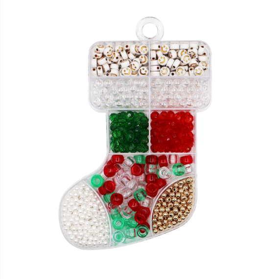 DIY accessories and materials for Christmas bracelets in unusual boxes