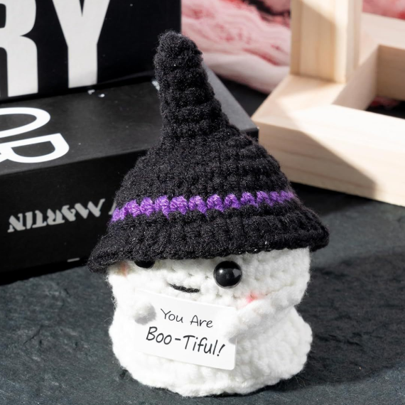 Halloween Ghost Hand-Knitted Doll