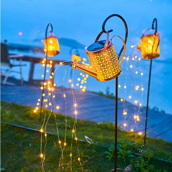 Wrought iron kettle lamp decoration