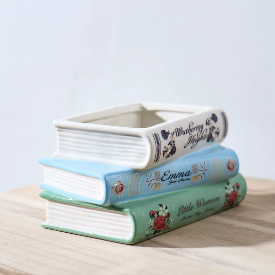 💐Ceramic book flowerpot
