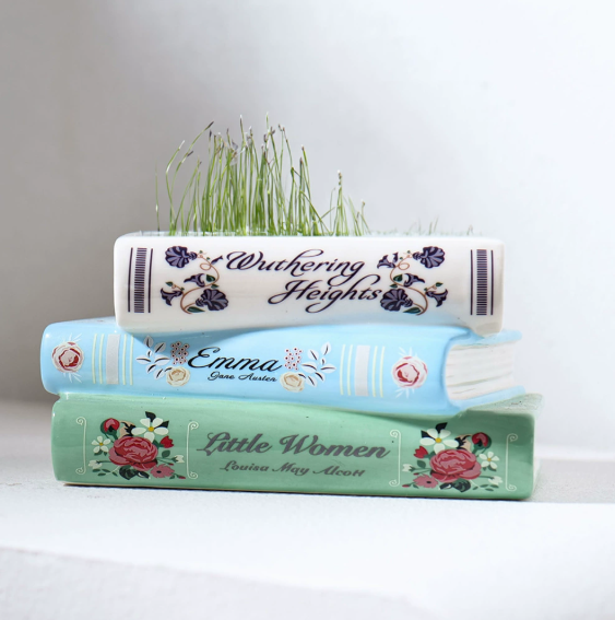 💐Ceramic book flowerpot