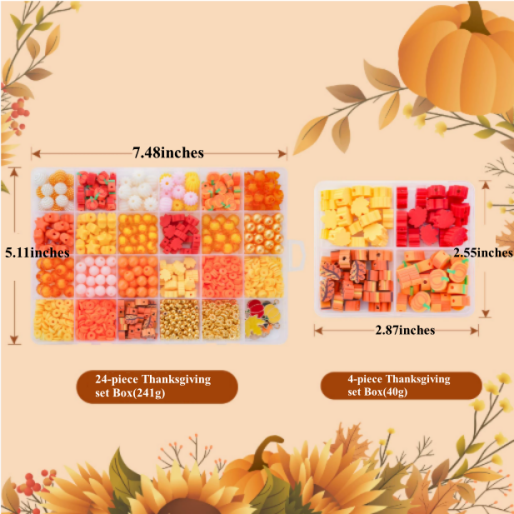 Thanksgiving Soft Clay Sheet Set Pumpkin Beads Maple Leaf Bead DIY Accessories