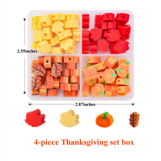 Thanksgiving Soft Clay Sheet Set Pumpkin Beads Maple Leaf Bead DIY Accessories