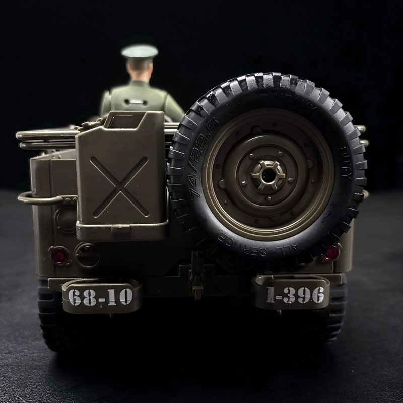 1/12 WWII Willys Military Jeep RC Modified Model Figure‑Follow‑Up Version