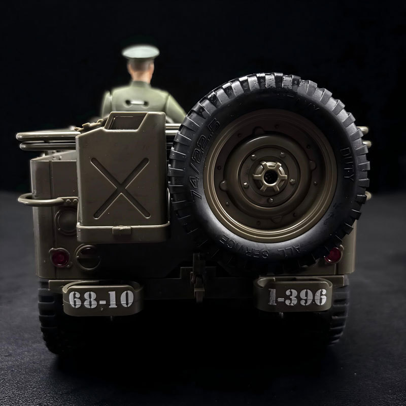 1/12 WWII Willys Military Jeep RC Modified Model Figure‑Follow‑Up Version