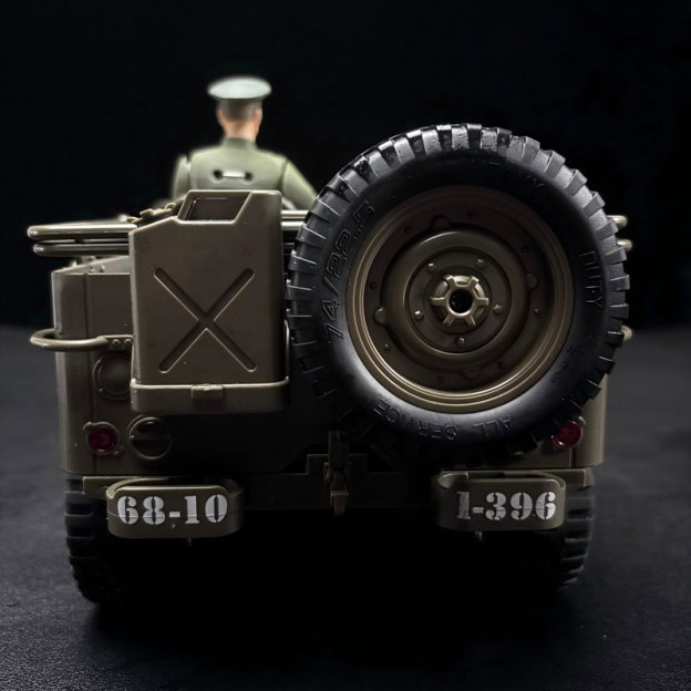 1/12 WWII Willys Military Jeep RC Modified Model Figure‑Follow‑Up Version