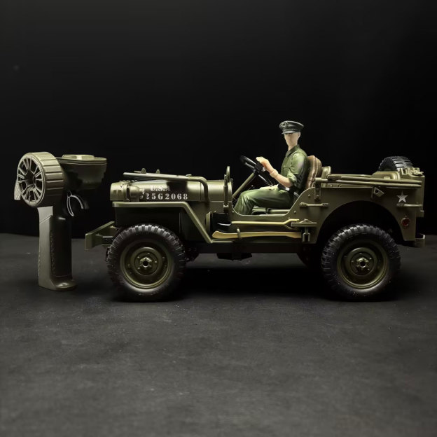 1:10 Willys Military Jeep RC Modified‑Model · Figure Motion‑Linked Version