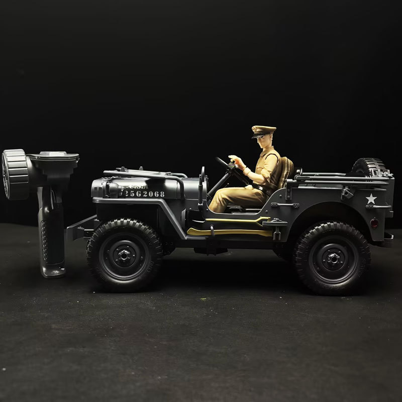 1:10 Willys Military Jeep RC Modified‑Model · Figure Motion‑Linked Version