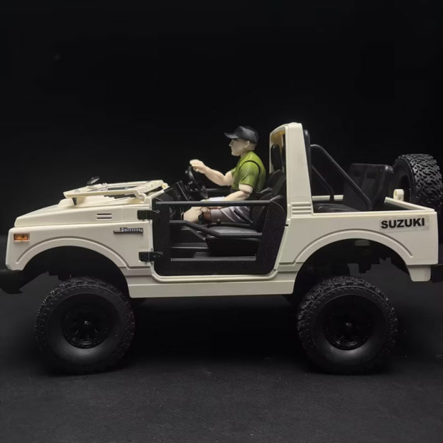 1:10 Suzuki Jimny JA11 Scale Off-Road Crawler | Custom RC with 3D-Printed Moving Driver Figure, Ready-to-Run
