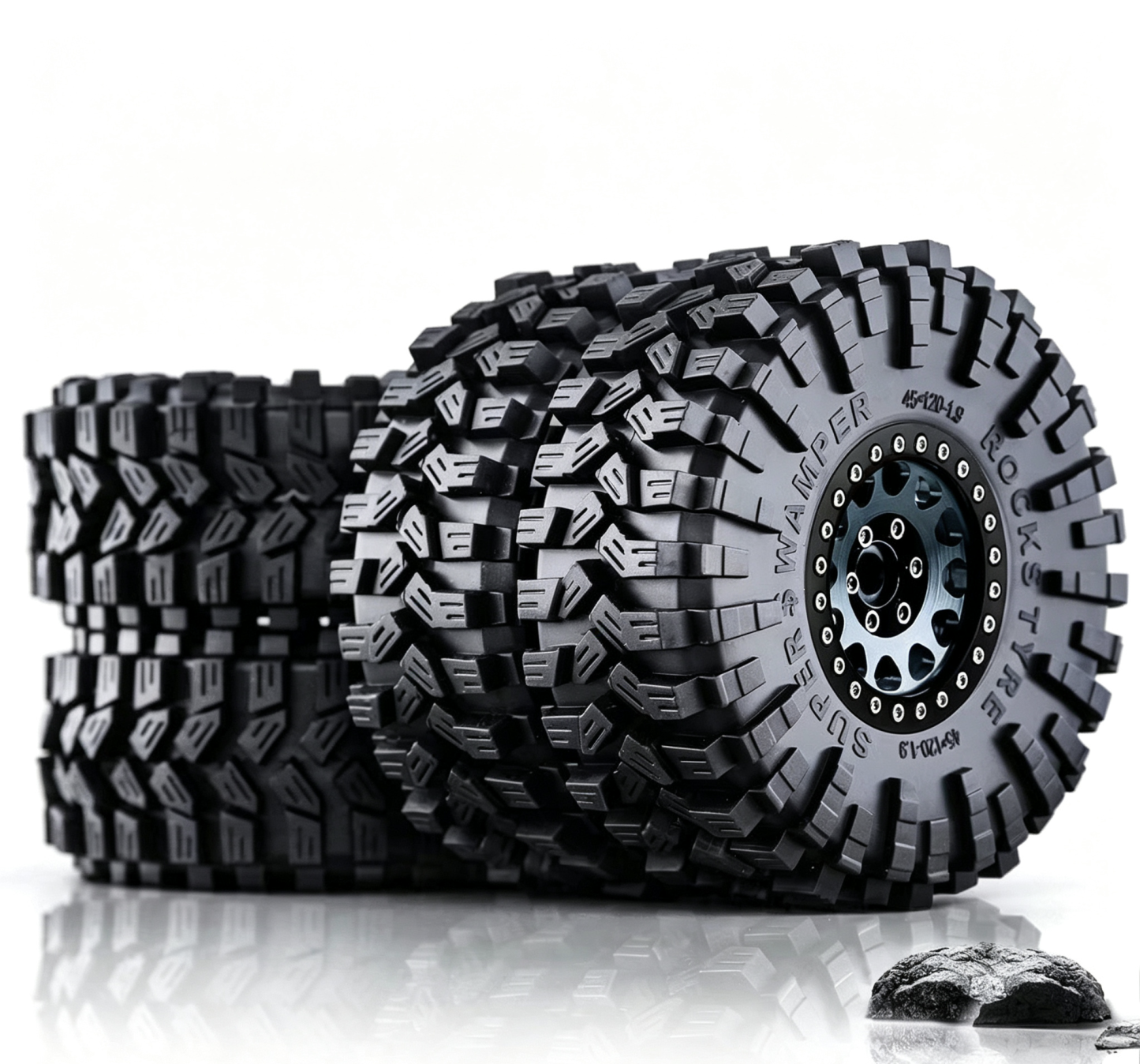 RS Red Spider 1:10 RC Crawler 1.9" "Nine-Tailed Fox" Tires & Metal Wheel Set R123 - Compatible with FMS, YK, AXIAL, RGT  LT3